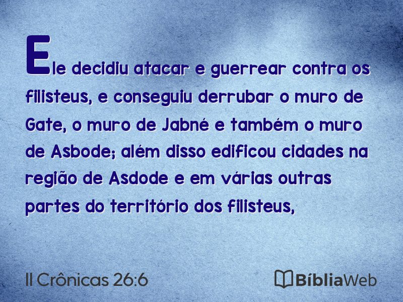 II Crônicas 26:6 em imagem para compartilhar