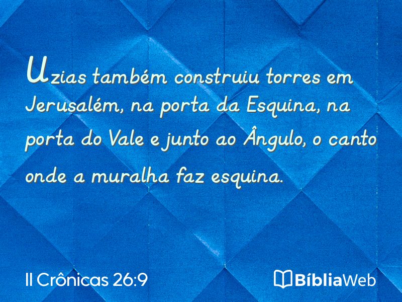 II Crônicas 26:9 em imagem para compartilhar