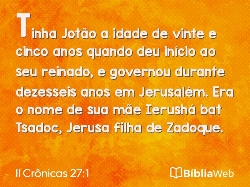 II Crônicas 27:1 em imagem para compartilhar