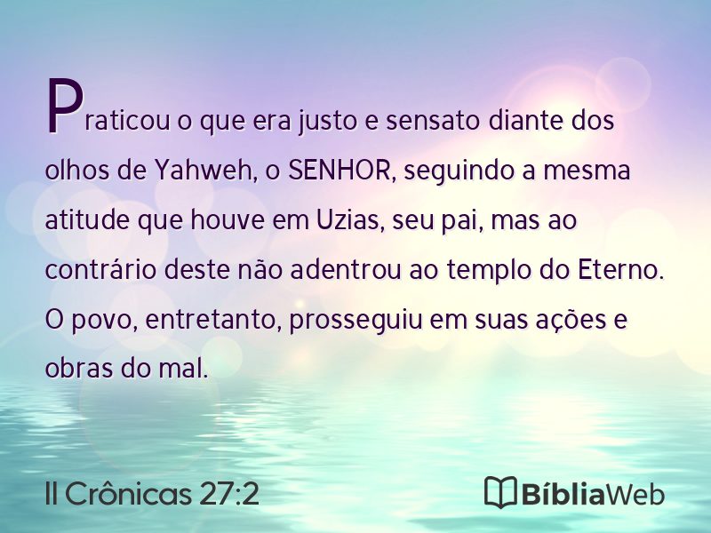 II Crônicas 27:2 em imagem para compartilhar