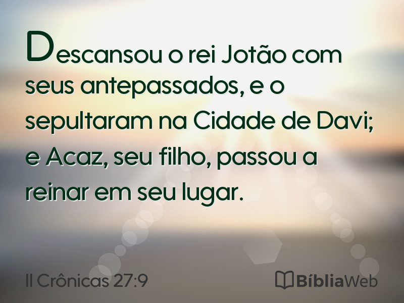 II Crônicas 27:9 em imagem para compartilhar