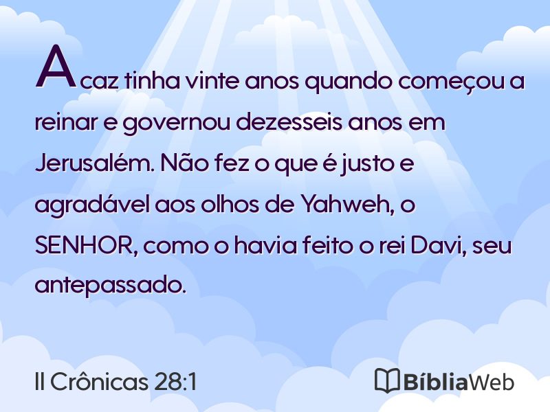II Crônicas 28:1 em imagem para compartilhar