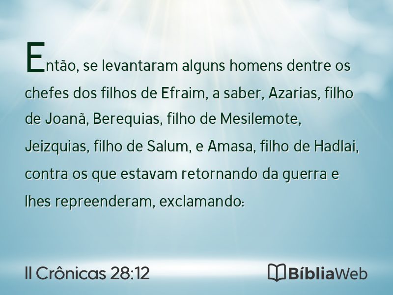 II Crônicas 28:12 em imagem para compartilhar