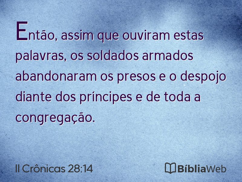 II Crônicas 28:14 em imagem para compartilhar