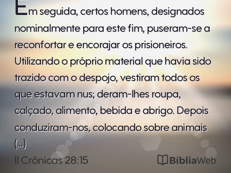 II Crônicas 28:15 em imagem para compartilhar