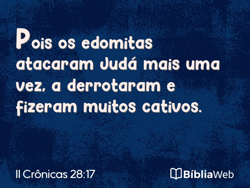 II Crônicas 28:17 em imagem para compartilhar
