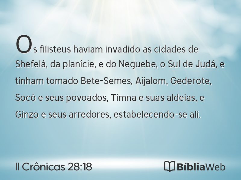 II Crônicas 28:18 em imagem para compartilhar