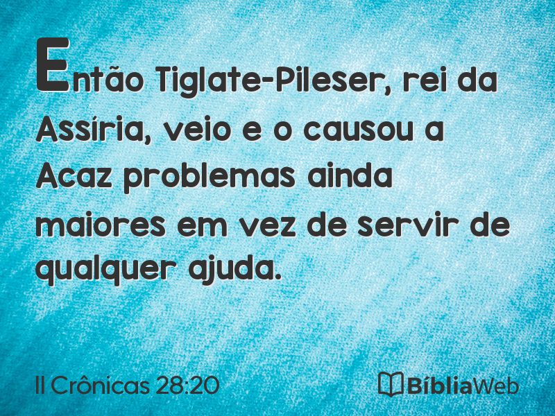 II Crônicas 28:20 em imagem para compartilhar