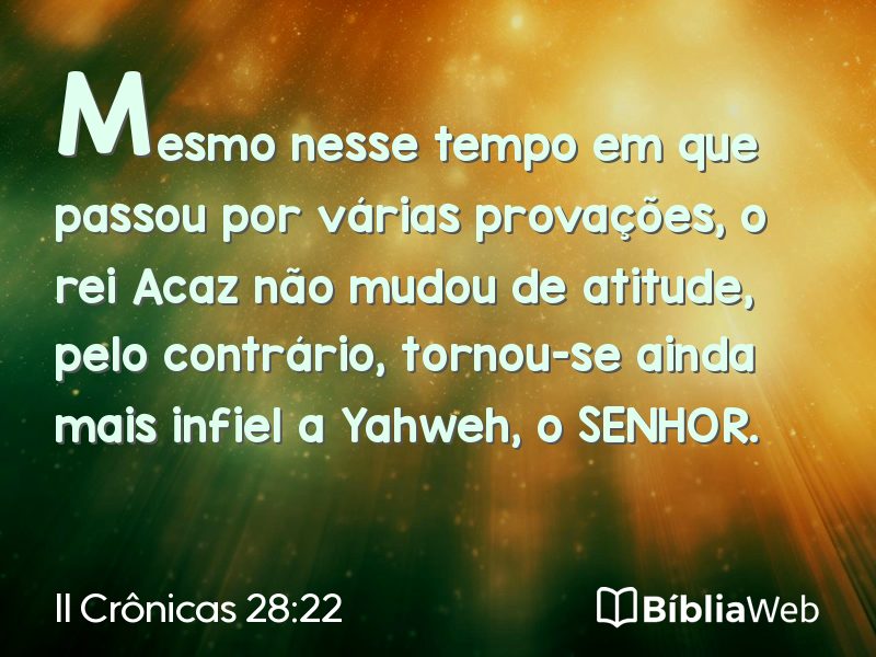 II Crônicas 28:22 em imagem para compartilhar