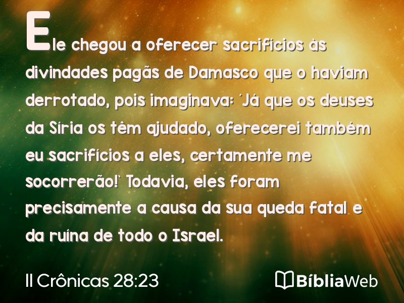 II Crônicas 28:23 em imagem para compartilhar