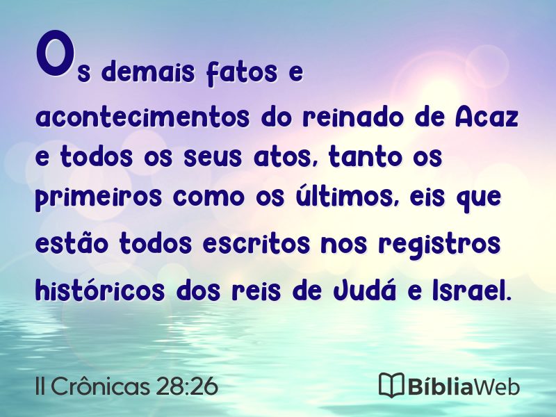 II Crônicas 28:26 em imagem para compartilhar