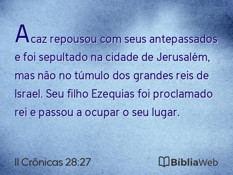II Crônicas 28:27 em imagem para compartilhar