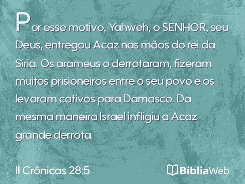 II Crônicas 28:5 em imagem para compartilhar