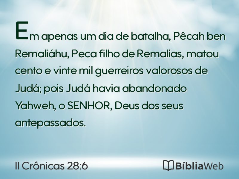 II Crônicas 28:6 em imagem para compartilhar