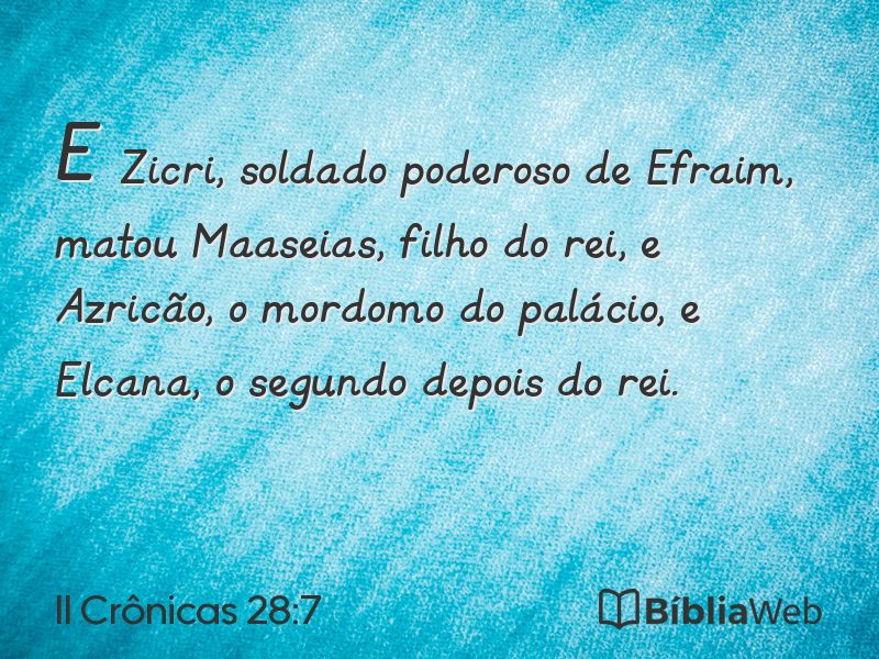 II Crônicas 28:7 em imagem para compartilhar