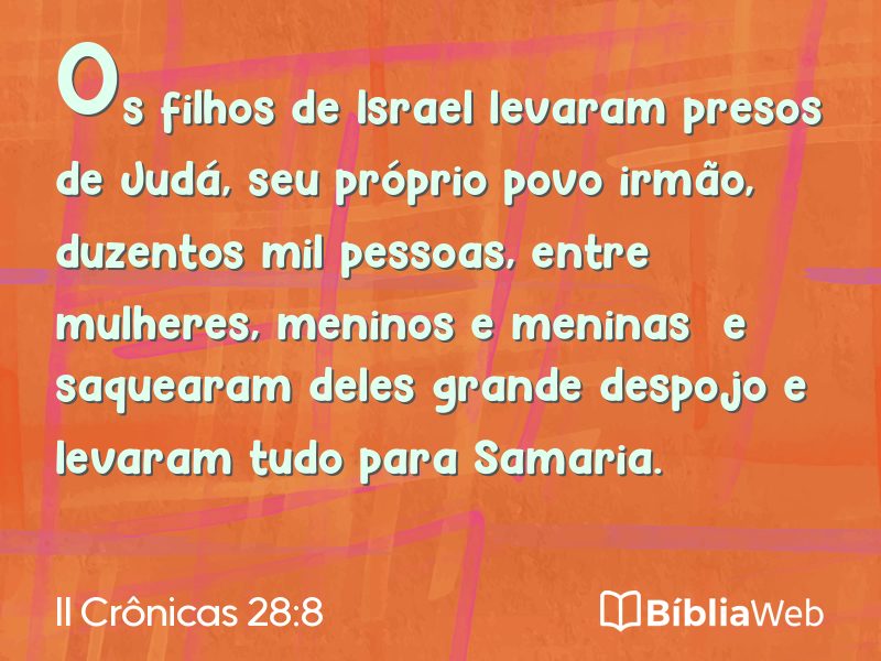 II Crônicas 28:8 em imagem para compartilhar