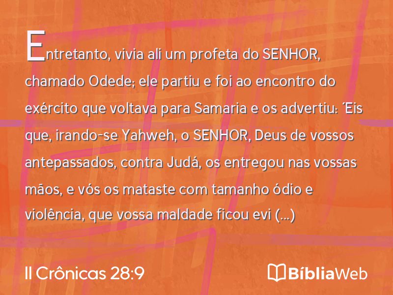 II Crônicas 28:9 em imagem para compartilhar