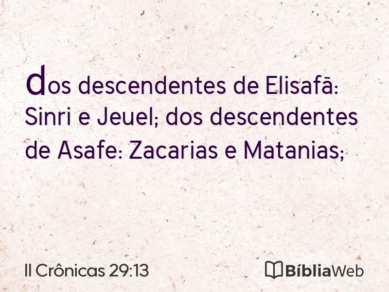 II Crônicas 29:13 em imagem para compartilhar