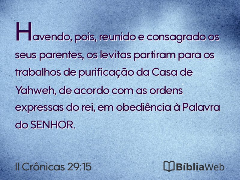II Crônicas 29:15 em imagem para compartilhar