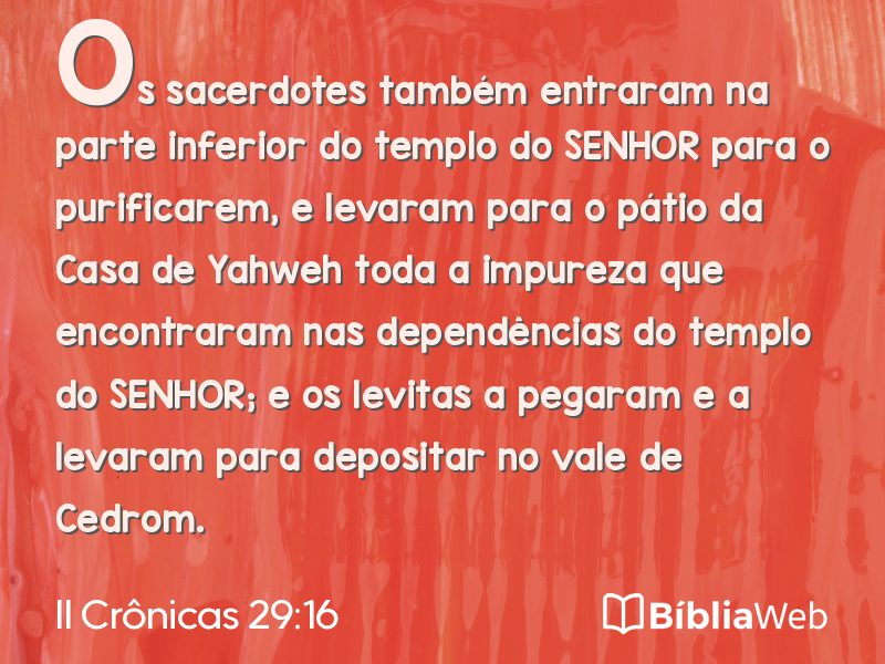 II Crônicas 29:16 em imagem para compartilhar
