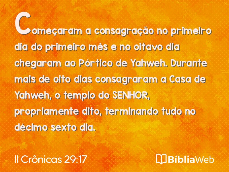 II Crônicas 29:17 em imagem para compartilhar