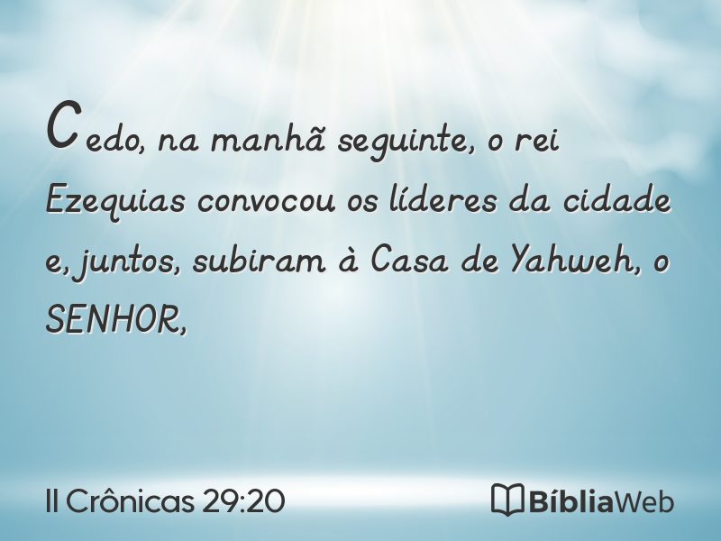 II Crônicas 29:20 em imagem para compartilhar