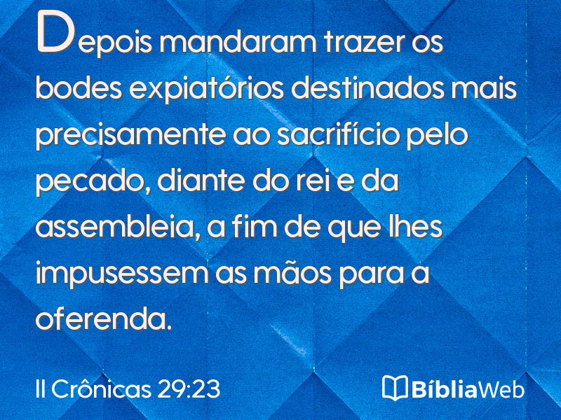 II Crônicas 29:23 em imagem para compartilhar