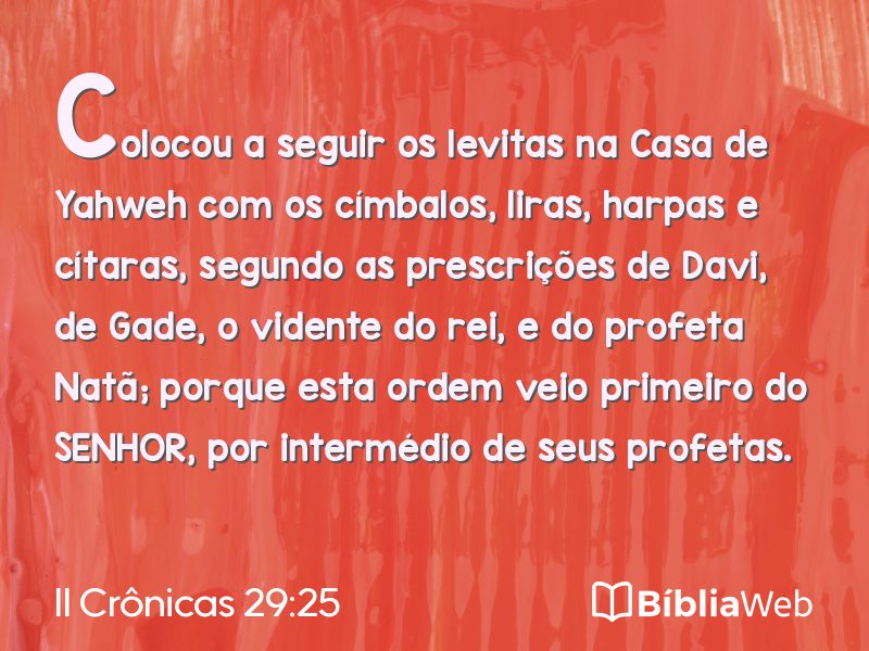 II Crônicas 29:25 em imagem para compartilhar