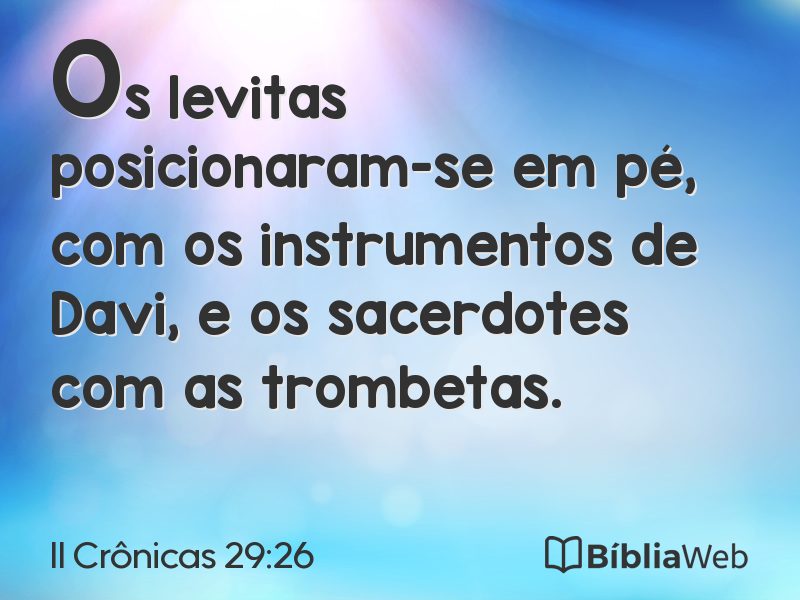 II Crônicas 29:26 em imagem para compartilhar