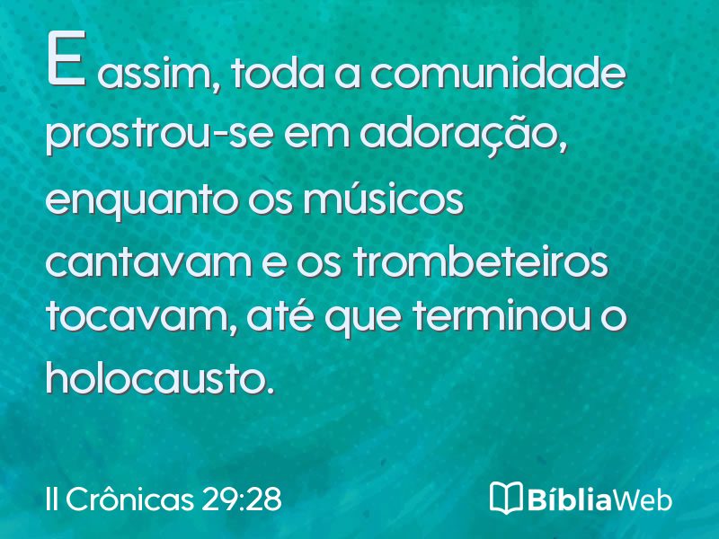 II Crônicas 29:28 em imagem para compartilhar