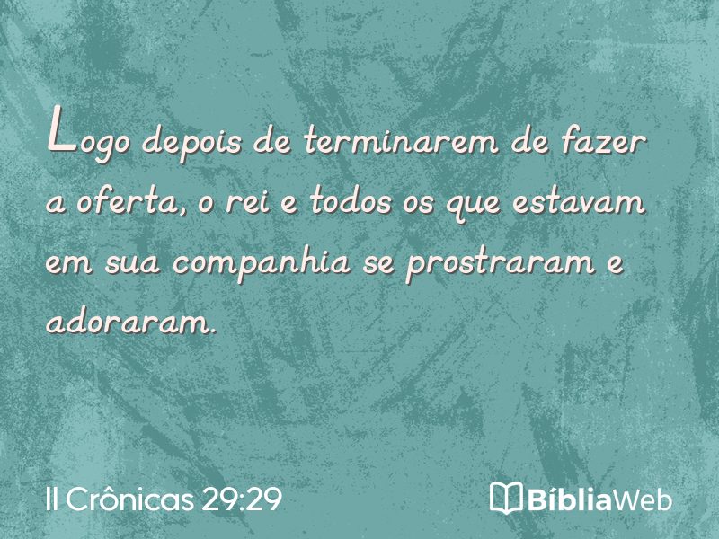 II Crônicas 29:29 em imagem para compartilhar