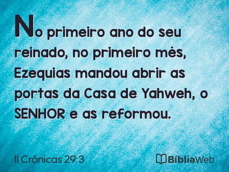 II Crônicas 29:3 em imagem para compartilhar