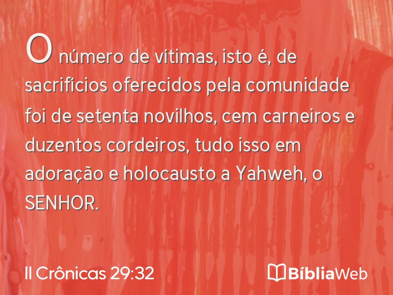 II Crônicas 29:32 em imagem para compartilhar