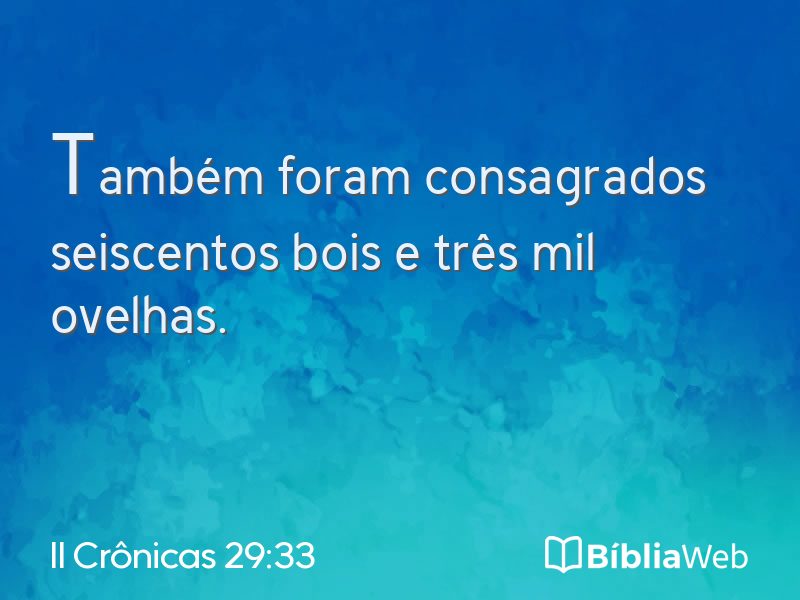 II Crônicas 29:33 em imagem para compartilhar