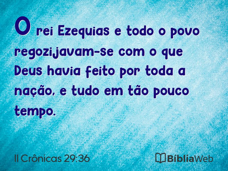 II Crônicas 29:36 em imagem para compartilhar