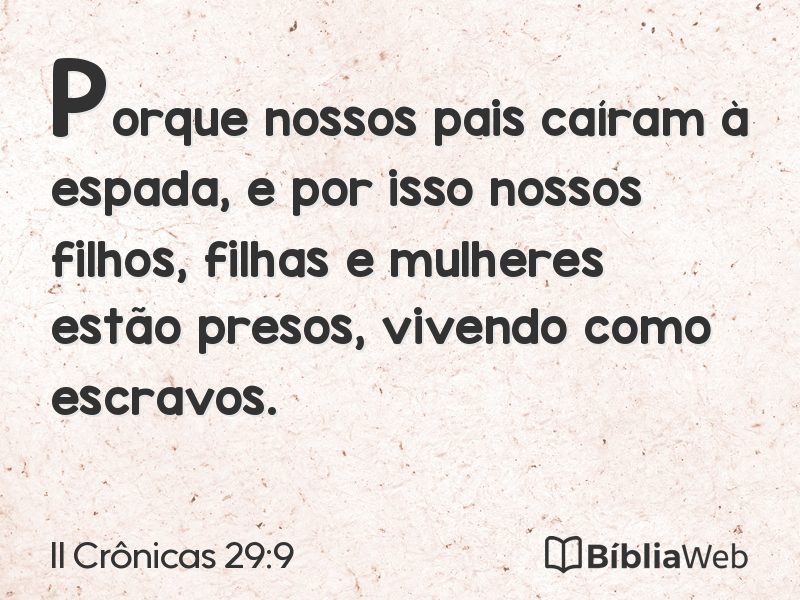 II Crônicas 29:9 em imagem para compartilhar