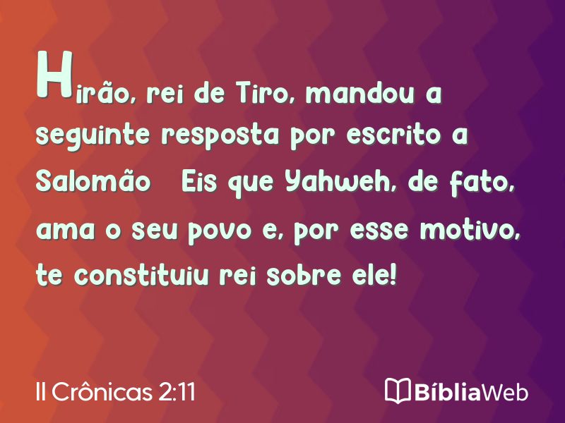 II Crônicas 2:11 em imagem para compartilhar