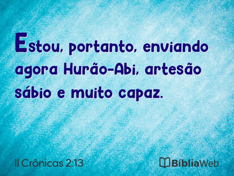 II Crônicas 2:13 em imagem para compartilhar