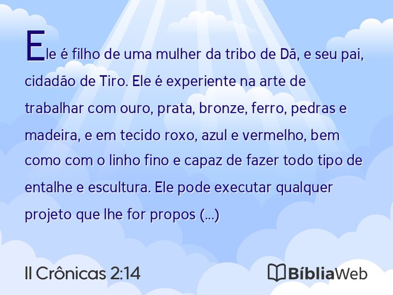 II Crônicas 2:14 em imagem para compartilhar