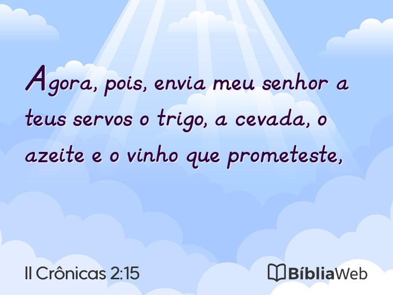 II Crônicas 2:15 em imagem para compartilhar