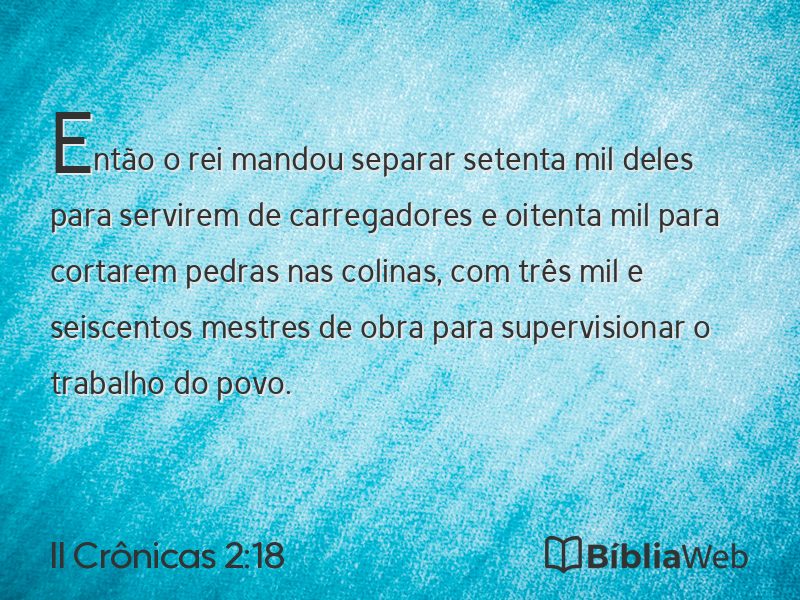 II Crônicas 2:18 em imagem para compartilhar
