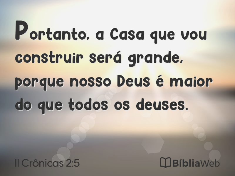 II Crônicas 2:5 em imagem para compartilhar