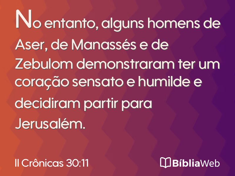II Crônicas 30:11 em imagem para compartilhar
