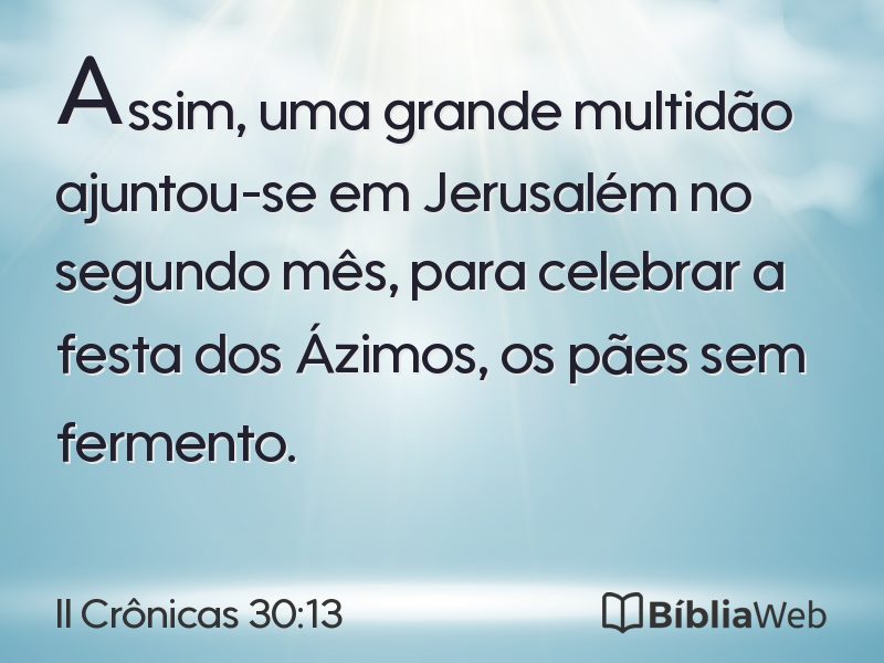 II Crônicas 30:13 em imagem para compartilhar
