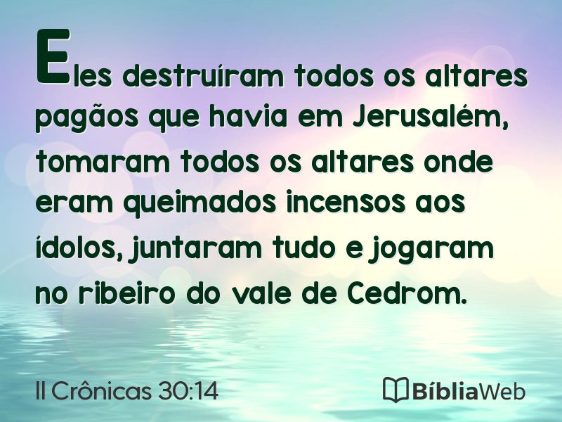II Crônicas 30:14 em imagem para compartilhar
