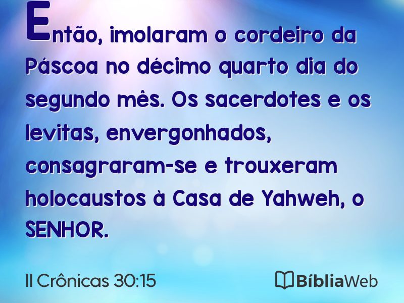 II Crônicas 30:15 em imagem para compartilhar