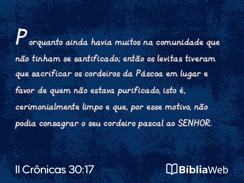 II Crônicas 30:17 em imagem para compartilhar