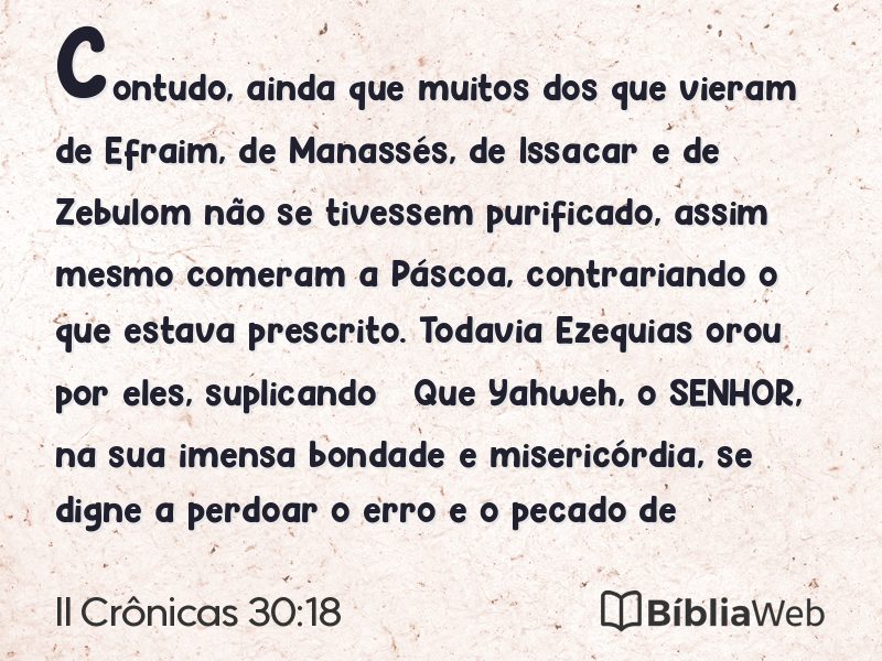 II Crônicas 30:18 em imagem para compartilhar