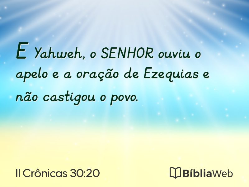 II Crônicas 30:20 em imagem para compartilhar