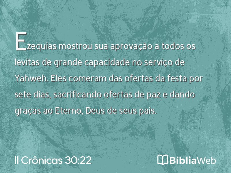 II Crônicas 30:22 em imagem para compartilhar